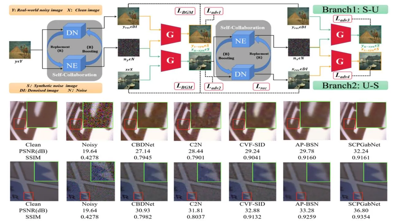 Unsupervised Image Denoising in Real-World Scenarios via Self-Collaboration Parallel Generative Adversarial Branches